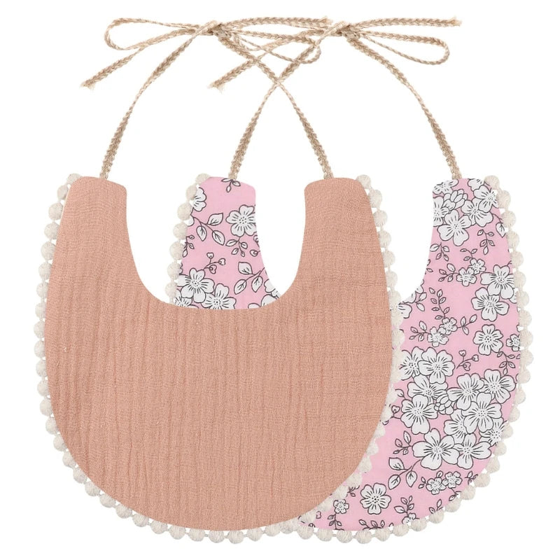 Bavoir à motif imprimé Fleuri x2