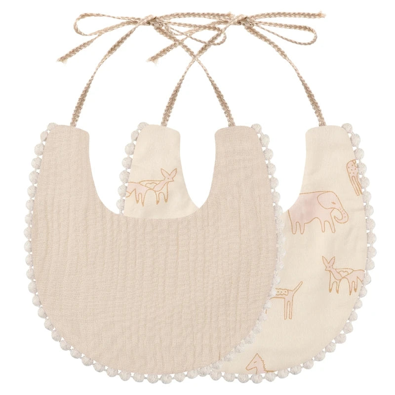 Bavoir à motif imprimé Fleuri x2