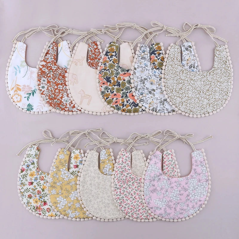 Bavoir à motif imprimé Fleuri x2