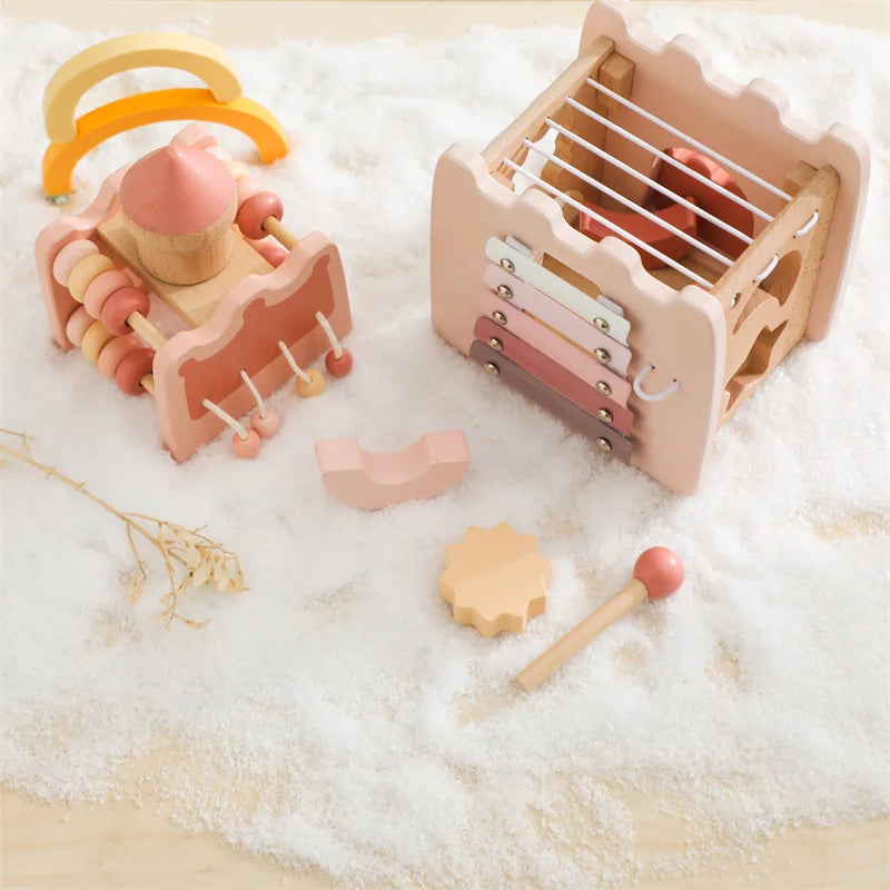 Jouet fille 1 an Montessori - Rose - Jouet En bois bébé