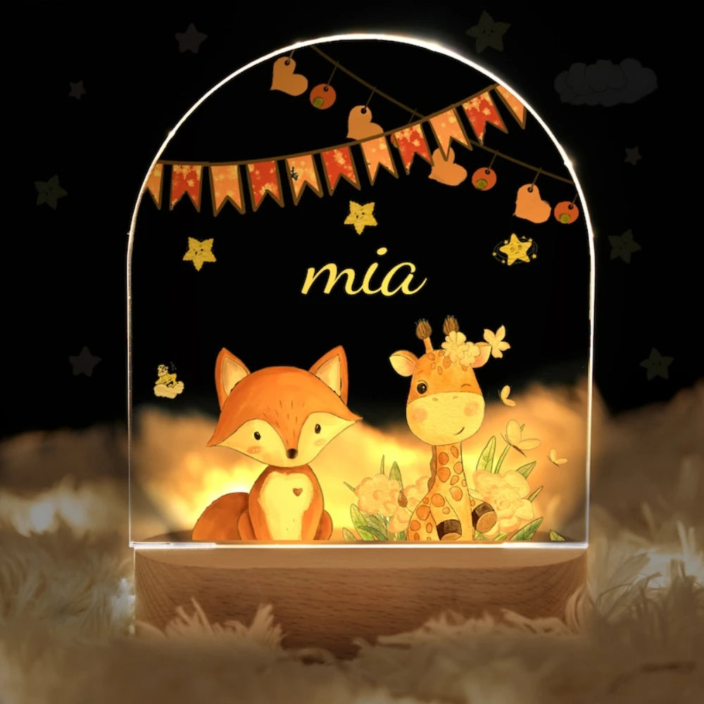 Veilleuse bébé Personnalisée Animaux de la Savane - Veilleuse bébé