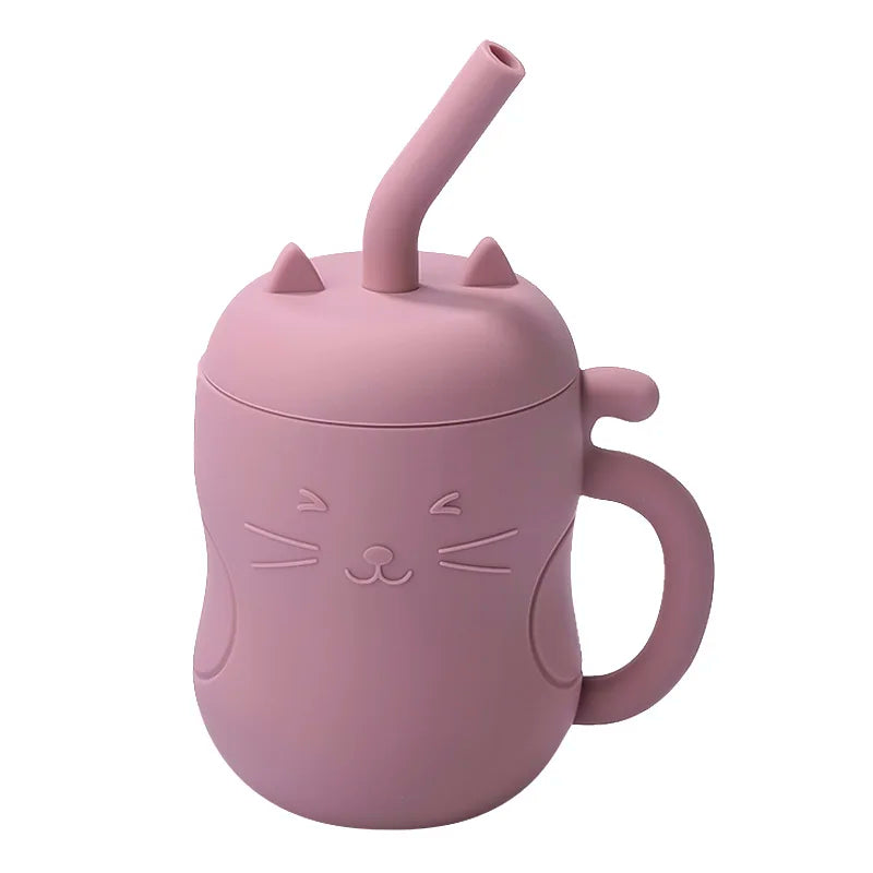Gobelet pour Bébé avec paille - Rose Foncé