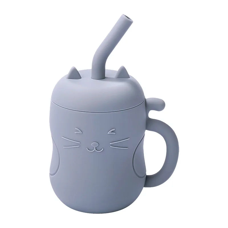 Gobelet pour Bébé avec paille - Gris