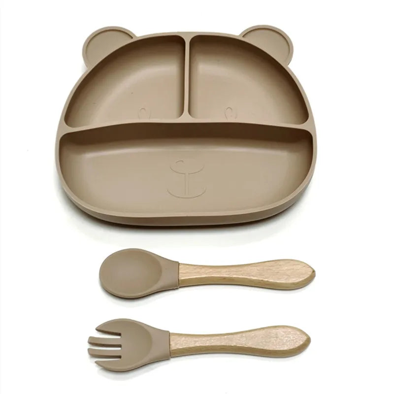 Assiette Compartiment Bébé - Marron Clair