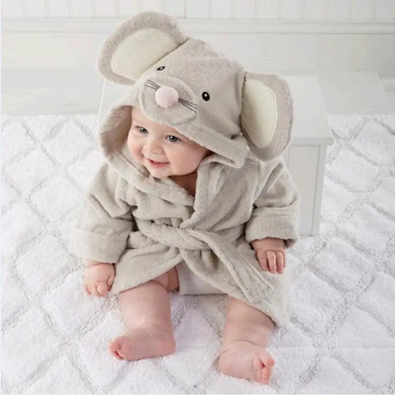 Cape de Bain Bébé Animaux - Petite Souris / 0- 1 an S - Cape de bain bébé