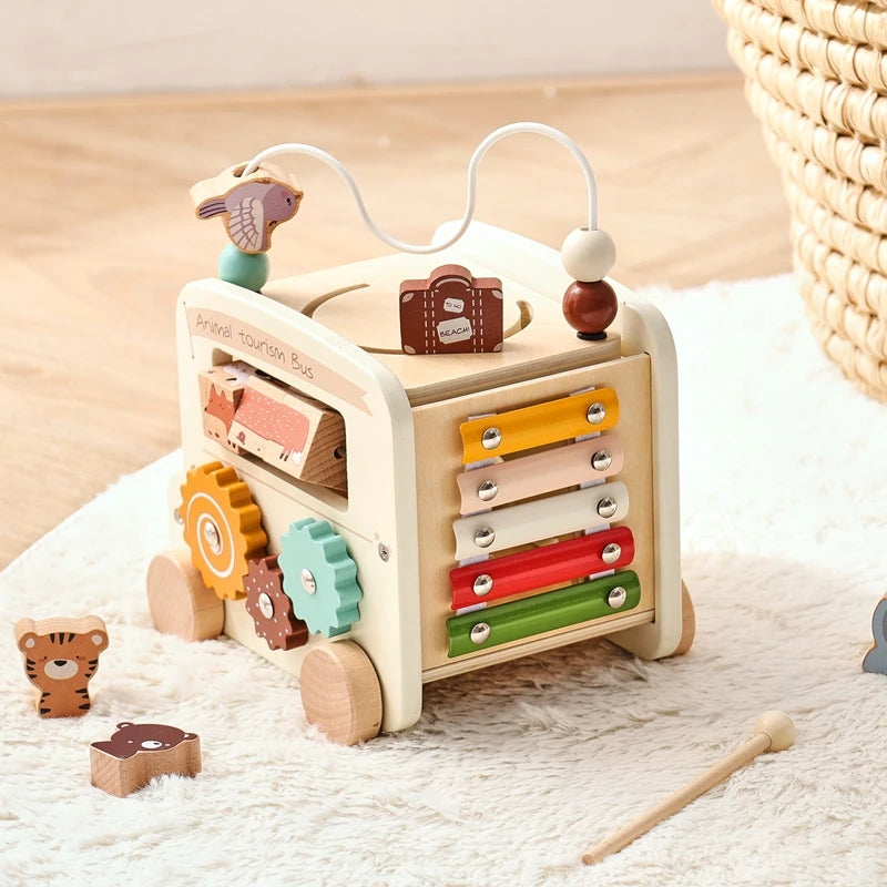 Jouet Montessori 1 an Petit Bus et Animaux