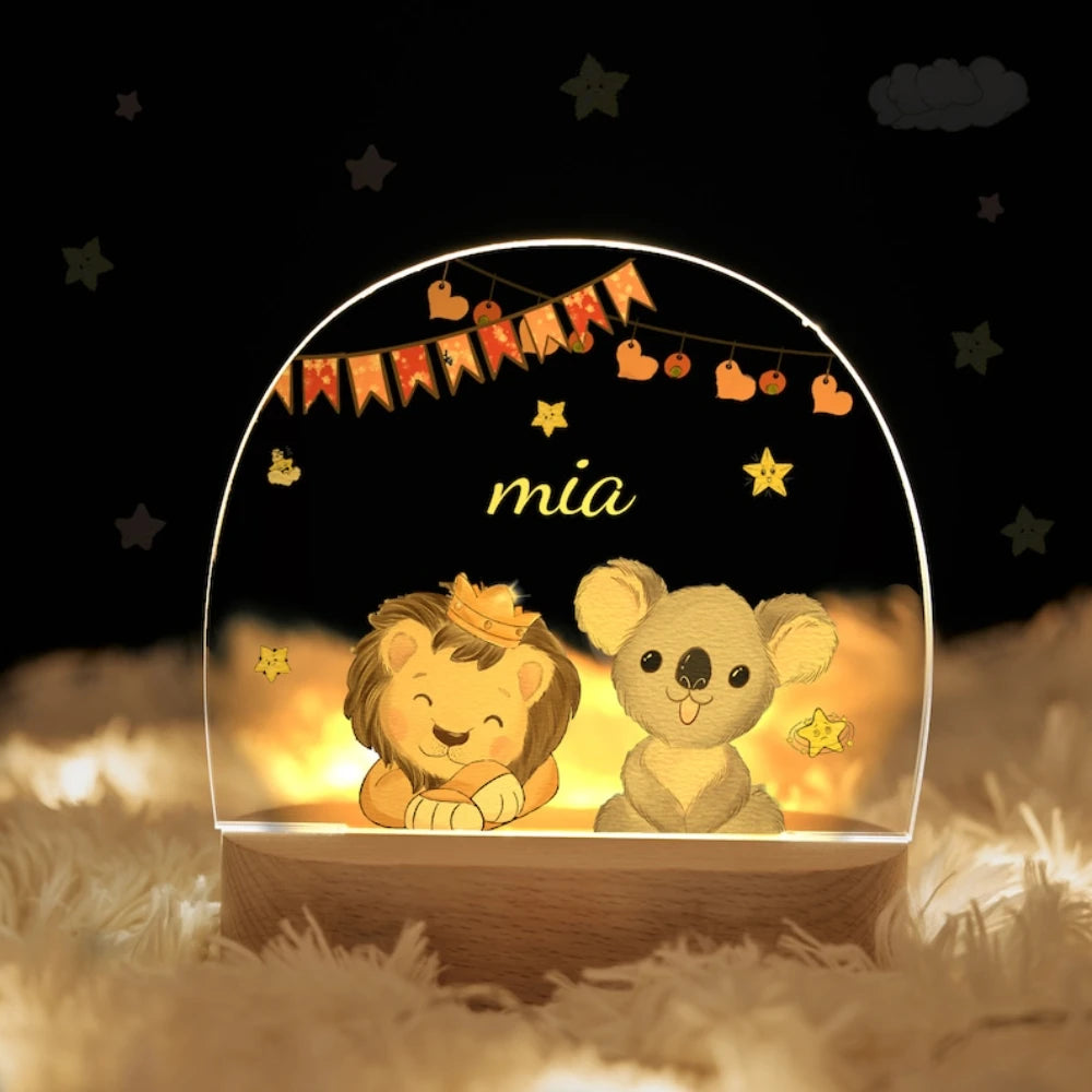 Veilleuse bébé Personnalisée Animaux de la Savane - Veilleuse bébé