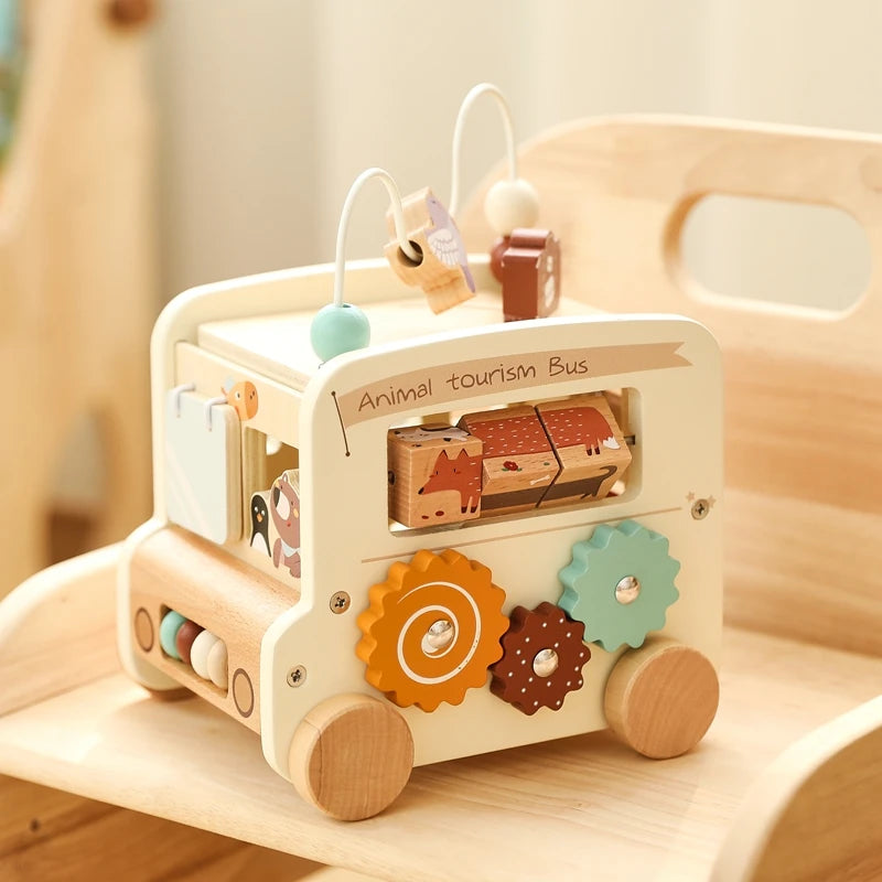 Jouet Montessori 1 an Petit Bus et Animaux