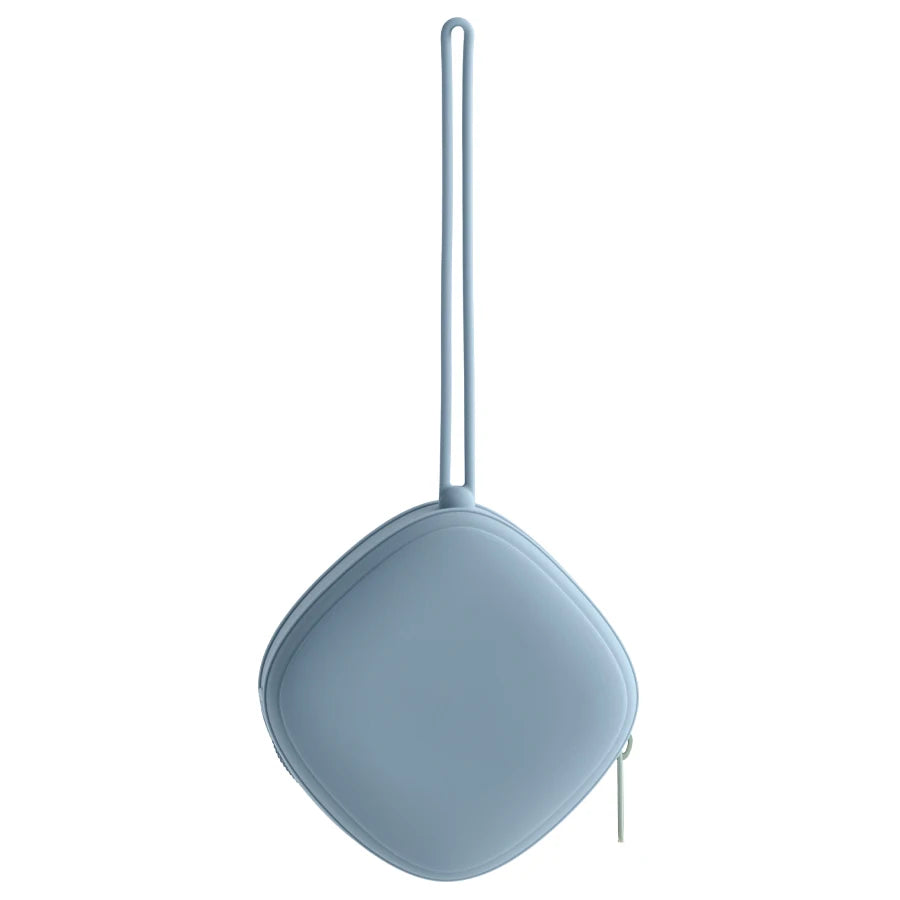 Petite Boite a tétine en Silicone - Gris bleu - Boite à Tétine