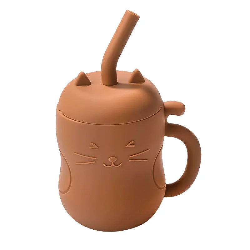 Gobelet pour Bébé avec paille - Orange