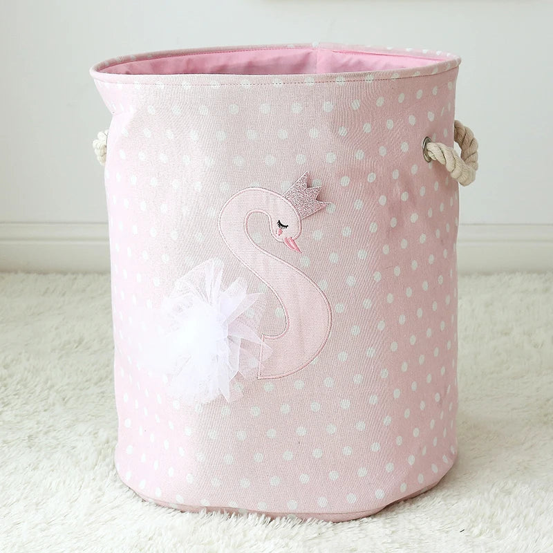 Panier Rangement Linge Fille - Flamant Rose
