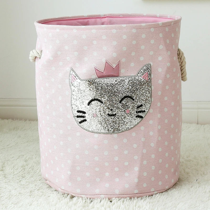 Panier Rangement Linge Fille - Chat