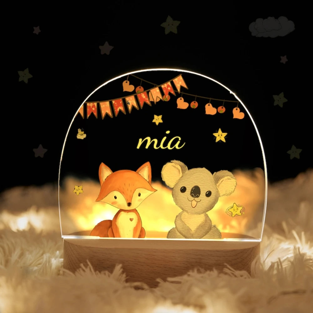 Veilleuse bébé Personnalisée Animaux de la Savane - Veilleuse bébé