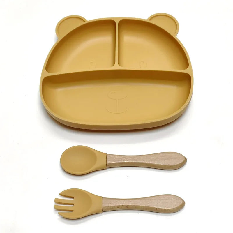 Assiette Compartiment Bébé - Jaune
