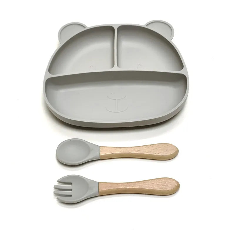 Assiette Compartiment Bébé - Gris