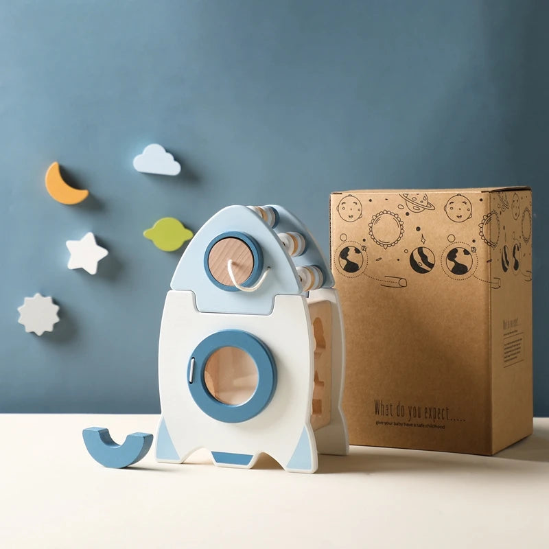 Jeu Montessori Petite Fusée - Fusée - Jouet En bois bébé