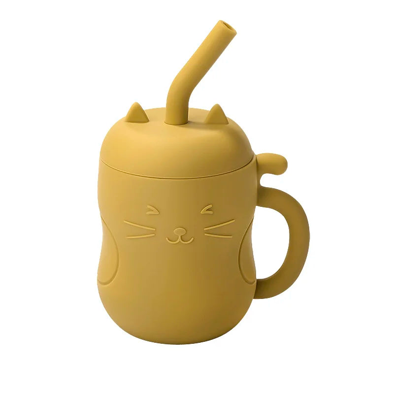 Gobelet pour Bébé avec paille - Jaune