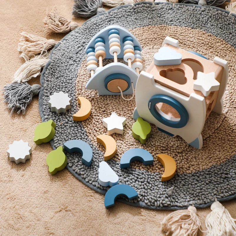 Jeu Montessori Petite Fusée - Fusée - Jouet En bois bébé