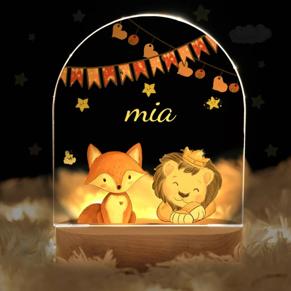 Veilleuse bébé Personnalisée Animaux de la Savane - Veilleuse bébé