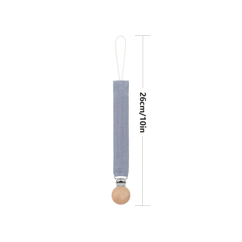 Attache Tétine en Bois et Tissu - Attache tétine