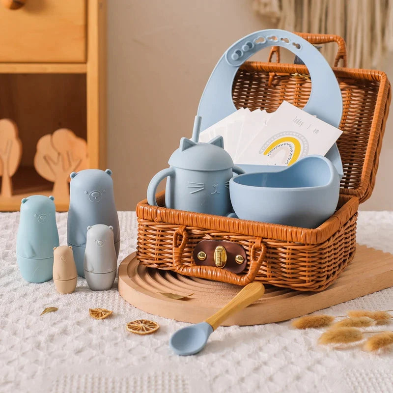 Cadeau de Naissance - Bleu - Jouet En bois bébé