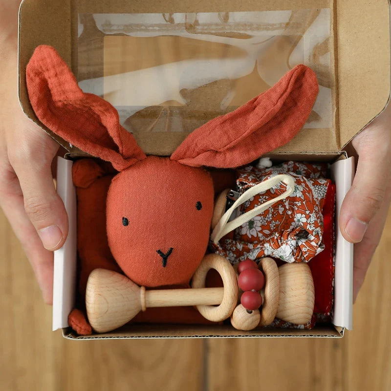 Coffret Cadeau bébé - Orange - Jouet En bois bébé
