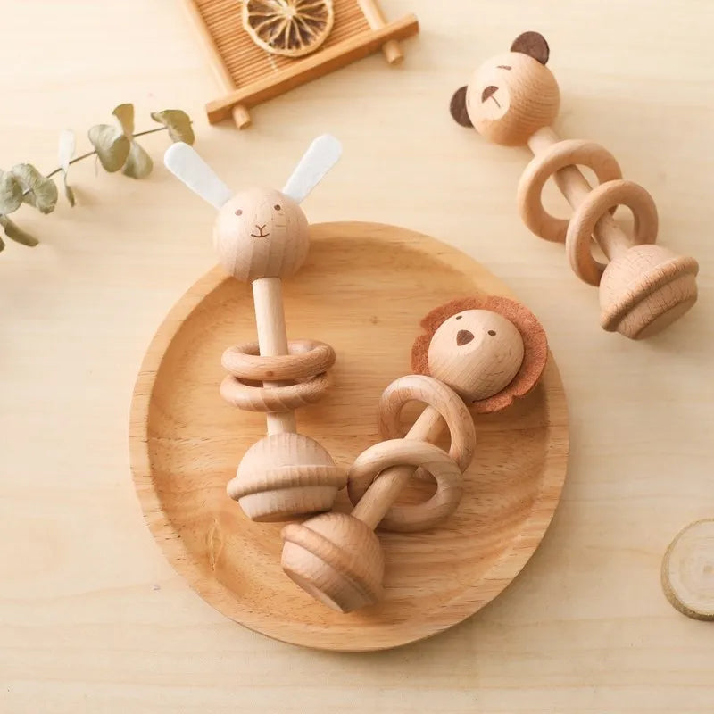 Hochet en Bois - Jouet En bois bébé