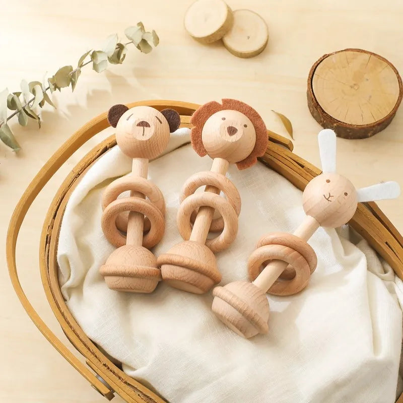 Hochet en Bois - Jouet En bois bébé