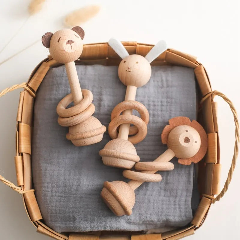 Hochet en Bois - Jouet En bois bébé