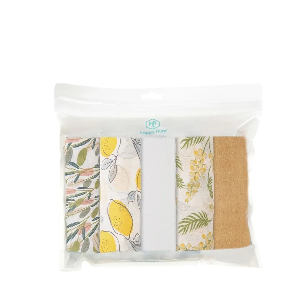 Lot de 5 Langes Motifs Nature
