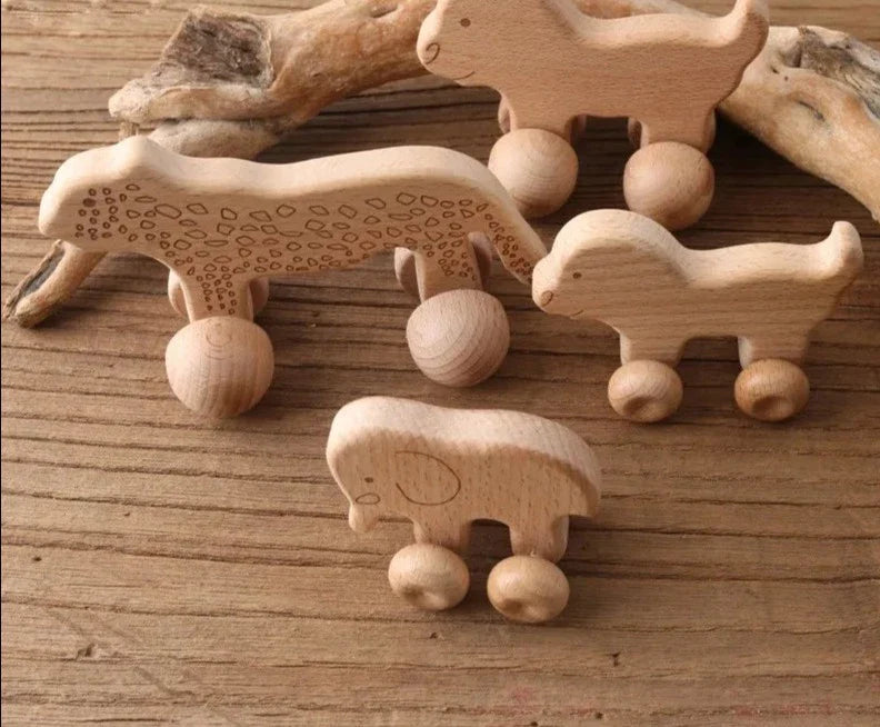 Voiture En Bois Animaux - Jouet En bois bébé