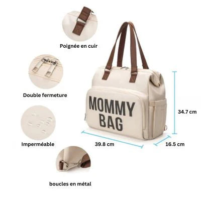 Grand Sac à Langer Mommy Bag, élégant et fonctionnel, parfait pour les mamans actives. Idéal pour transporter les essentiels.