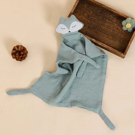 Doudou Renard en coton doux, parfait pour les bébés de 1 à 3 ans, disponible chez HappyFlute.