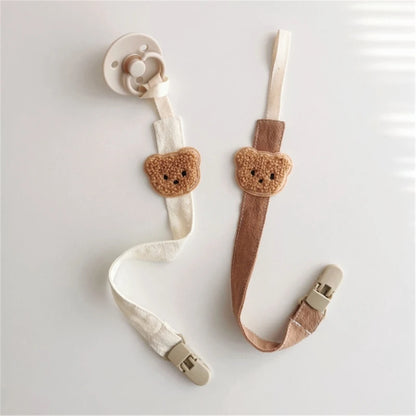 Brown Bear Pacifier Clip