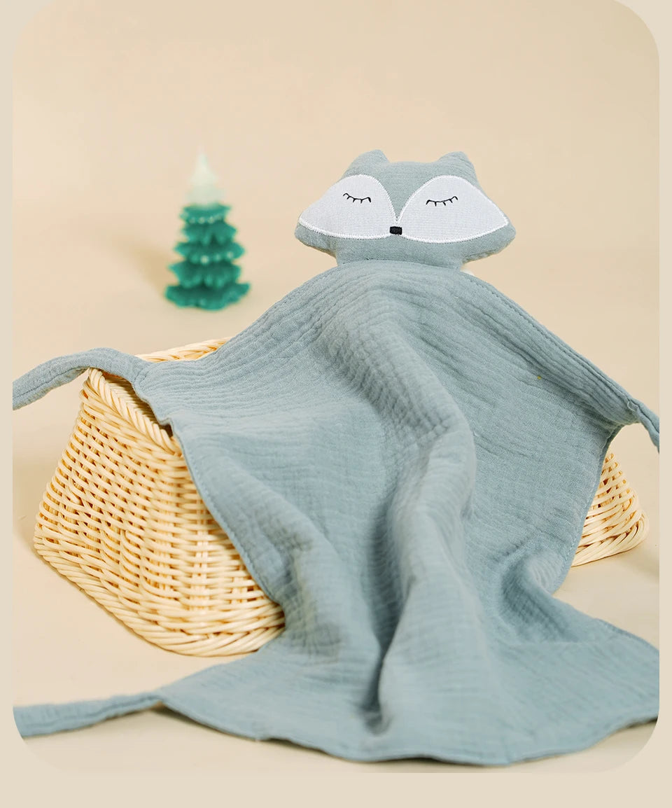 Doudou Renard en coton 100%, parfait pour les bébés de 1 à 3 ans, disponible chez HappyFlute.