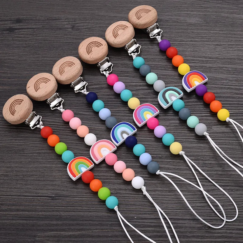 Rainbow Pacifier Clip