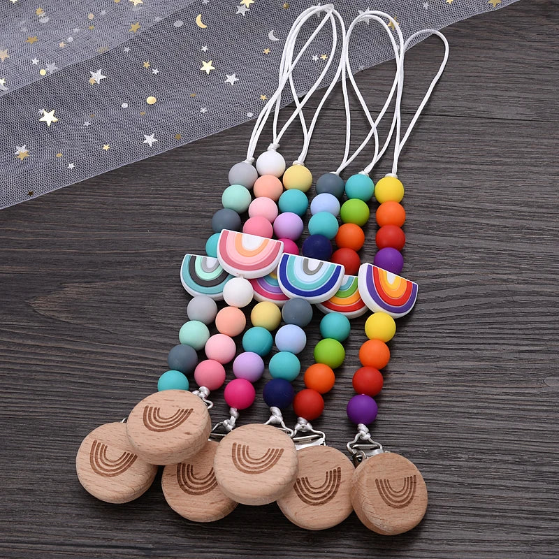 Rainbow Pacifier Clip